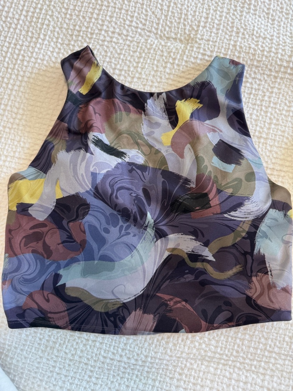 Athleta Multicolor Abstract Crop Tank Top